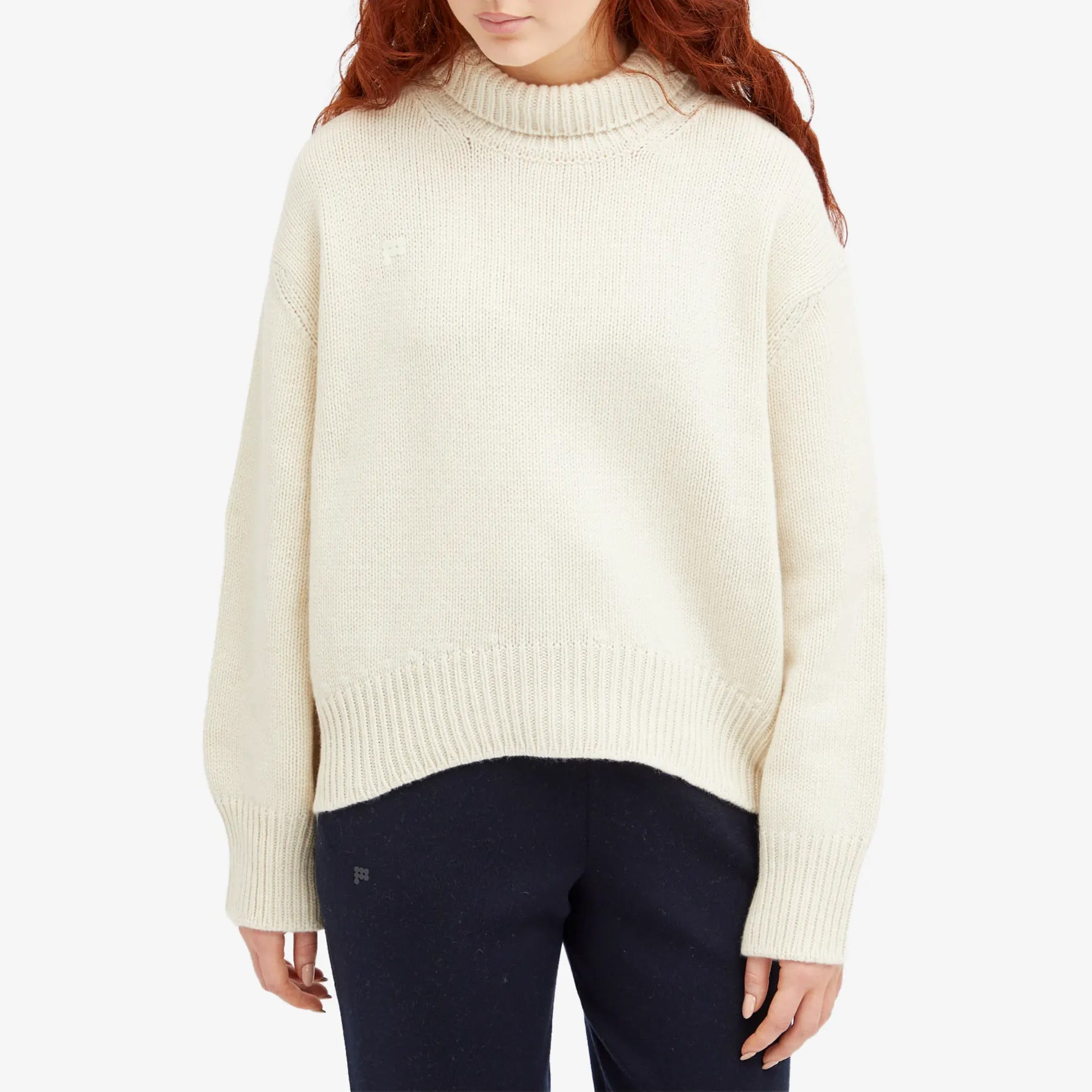 Pangaia Recycled Cashmere Knit Chunky Turtleneck Sweater, Ivory