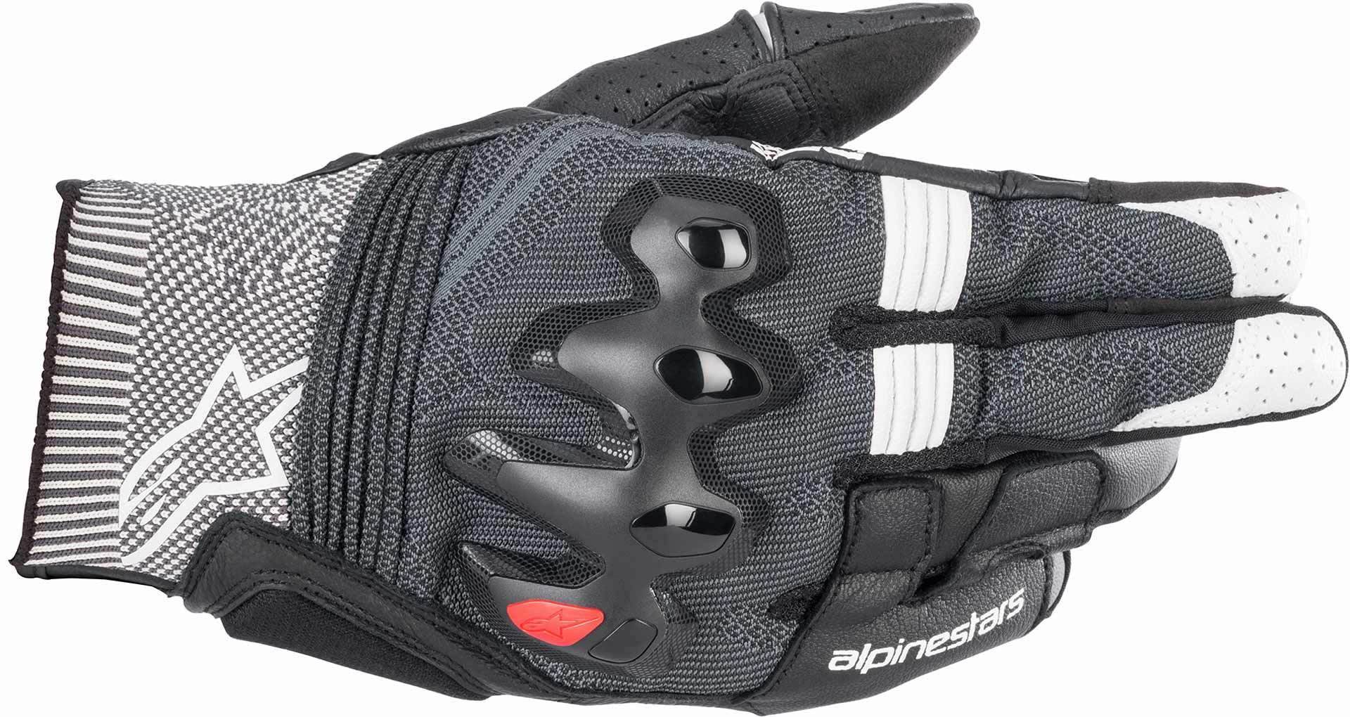 قفازات Morph Sport للدراجات النارية من Alpinestars، باللونين الأسود والأبيض