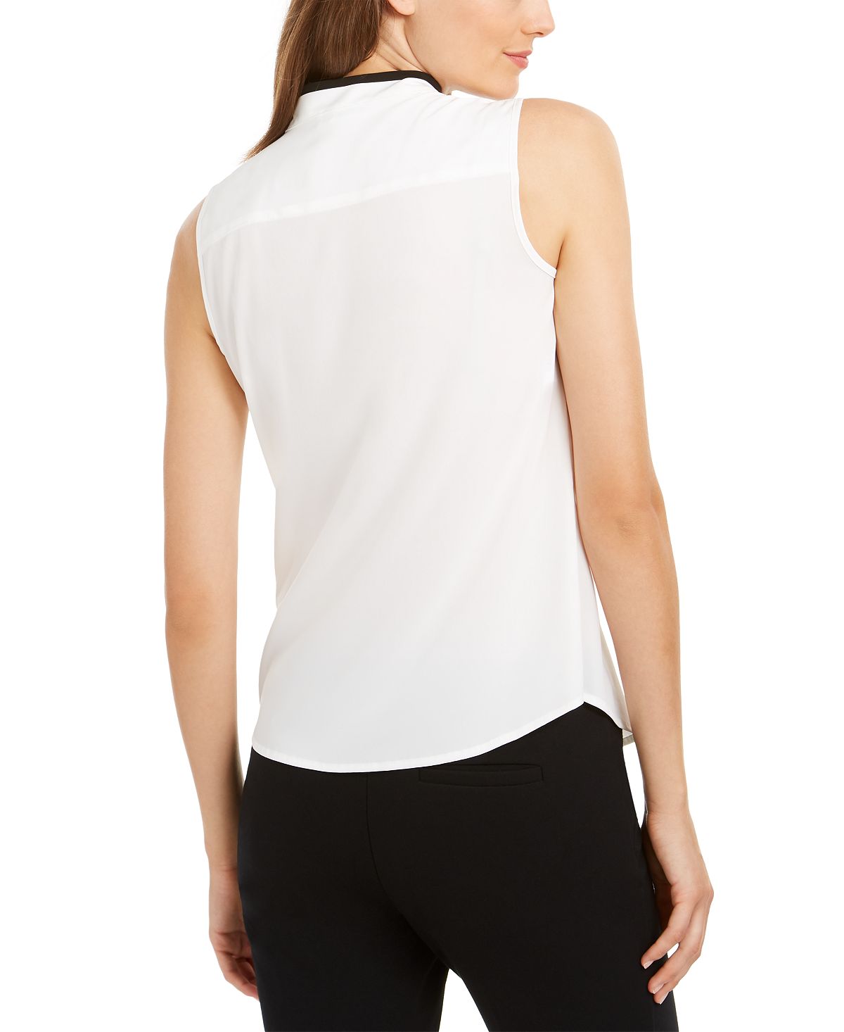 Calvin Klein Ruffle Front Sleeveless Blouse, Multi