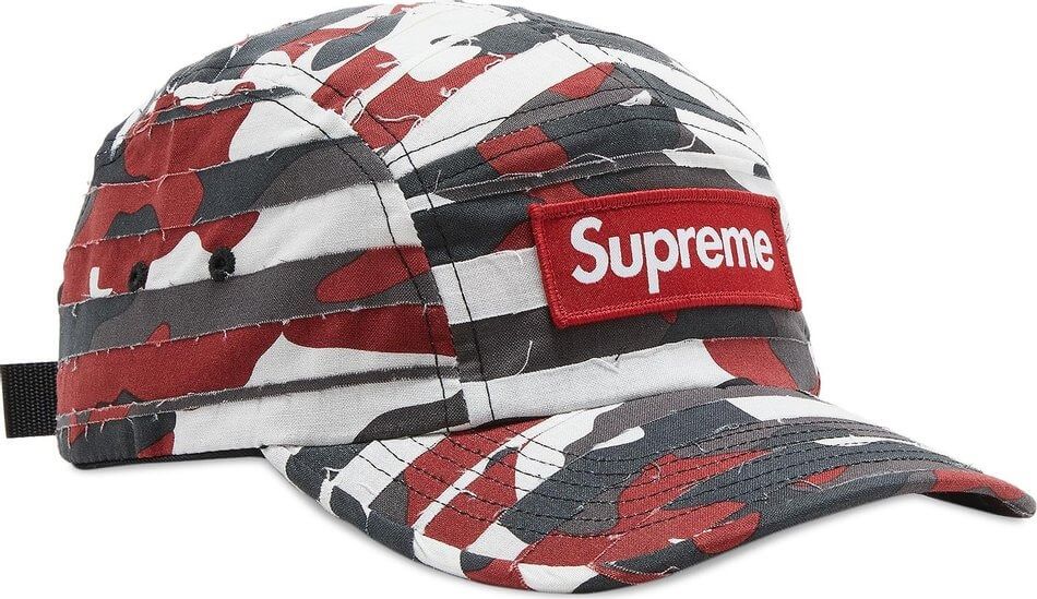 Supreme Layered Camo Camp Cap, Red