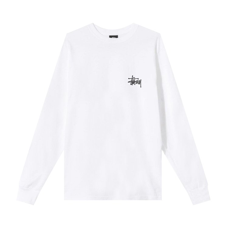 Stussy Basic Long-Sleeve Tee 'White', white