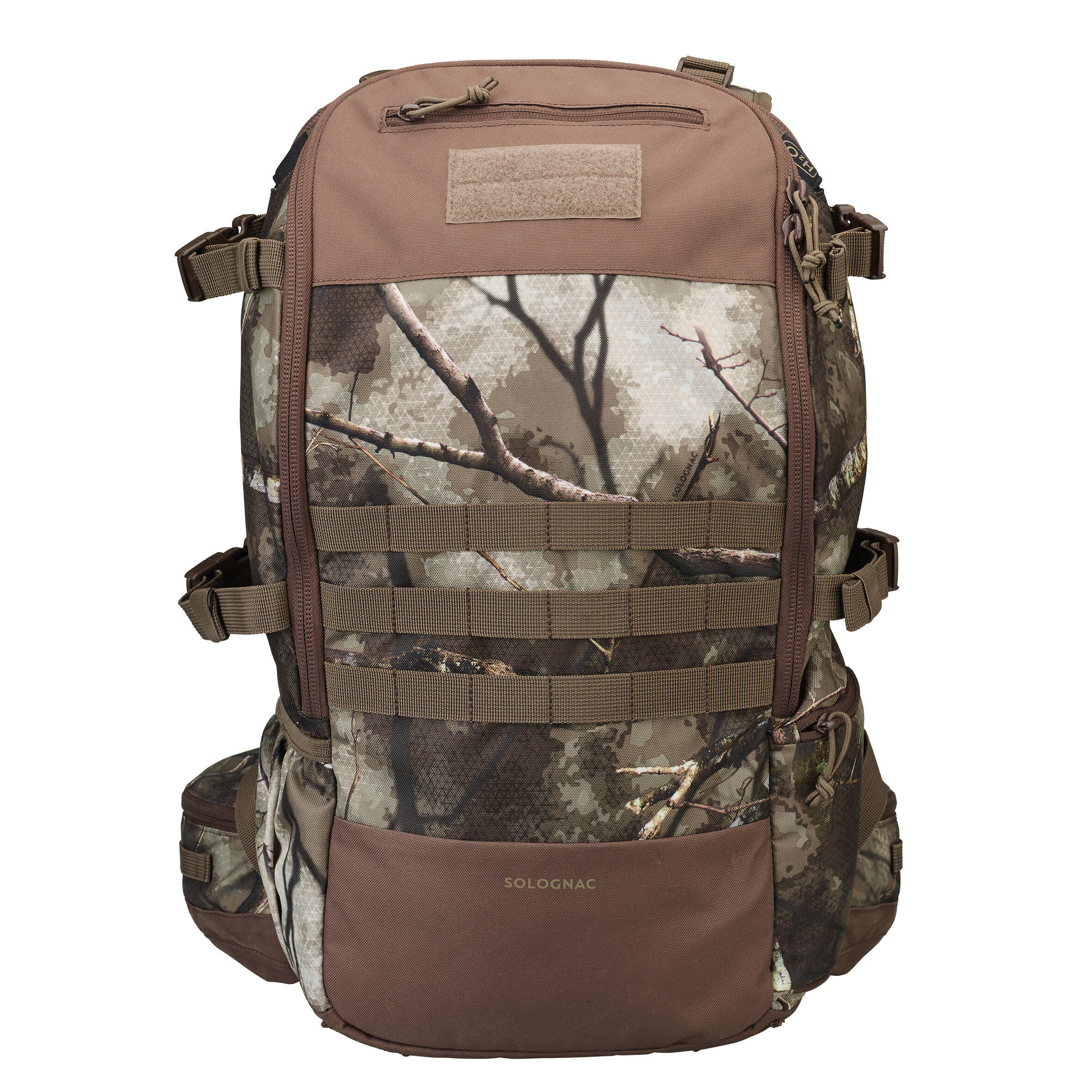 Hunting backpack TREEMETIC X-Access 45 L compact camouflage SOLOGNAC, khaki