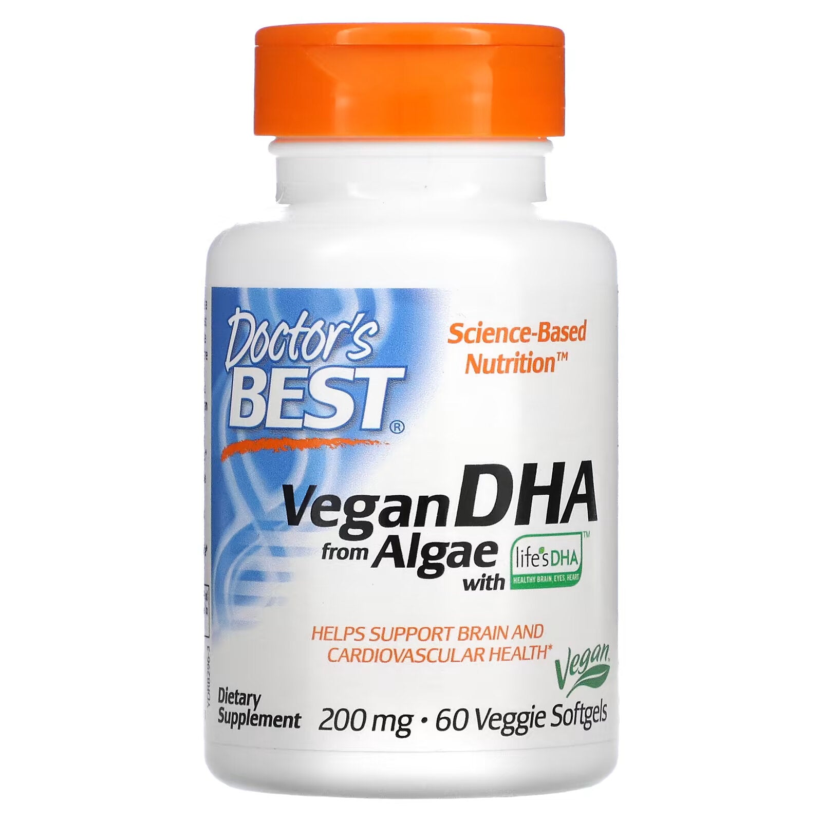 Doctor's Best Algae DHA 200 mg, 60 Veggie Caps