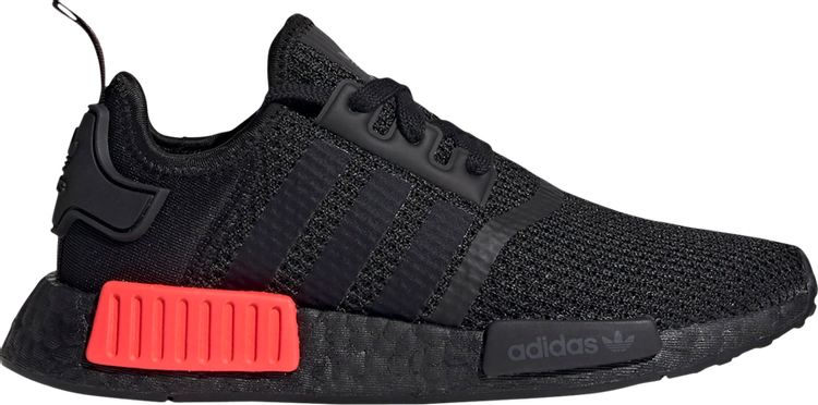 Adidas NMD_R1 J 'Black Solar Red' sneakers, black