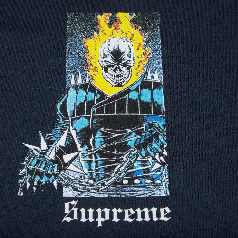 تي شيرت Supreme Ghost Rider باللون الأزرق الداكن