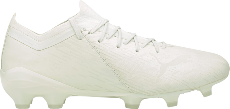 حذاء Puma Ultra 1.2 Lazertouch FG AG Triple White، باللون الأبيض