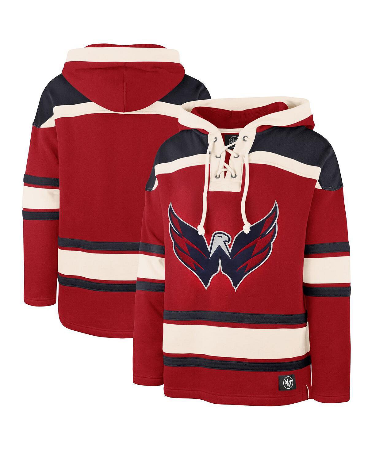 هودي أحمر للرجال من Washington Capitals Superior Lacer Logo '47 Brand، أحمر