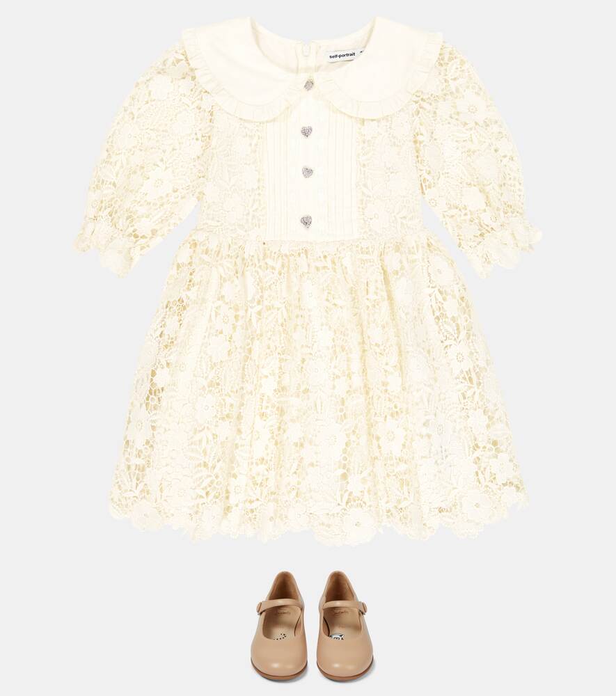 Self-Portrait Embellished Guipure Lace Dress, Neutral