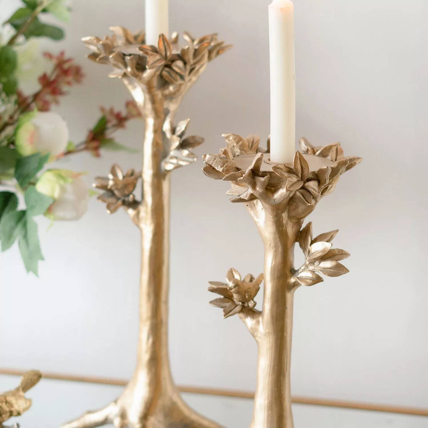 Table decor conical candle holder in the shape of a tree