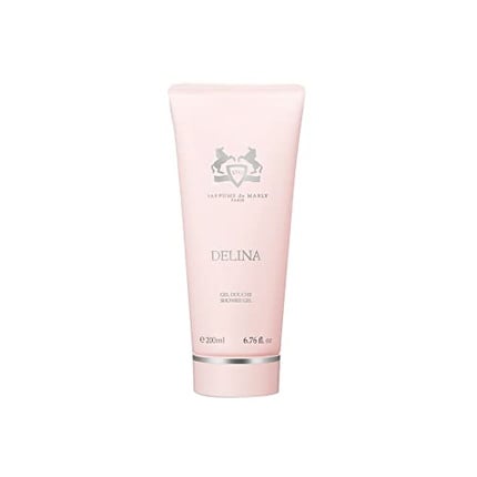 Delina Shower Gel for Women, 6, 7 fl oz - Top Notes: Rhubarb, Lychee Essence of bergamot - Heart notes: Turkish rose, peony vanilla - Base notes: cashmeran, musk - 200 ml, Parfums De Marly