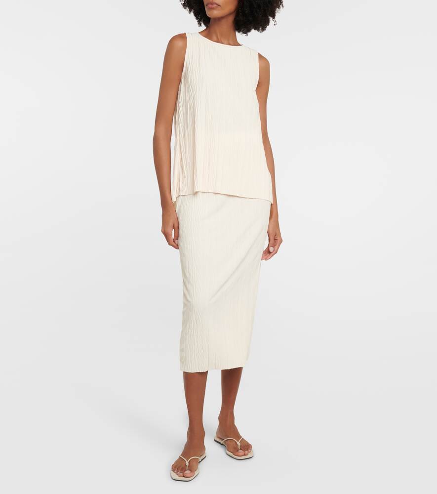 Leisure Carnia MAX MARA pleated jersey midi skirt, white