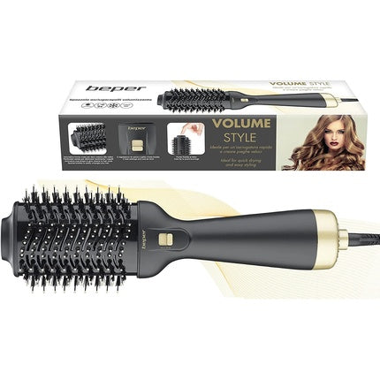 P301Pis100 Volumizing hair dryer and brush, 1300 W, black/gold, Beper