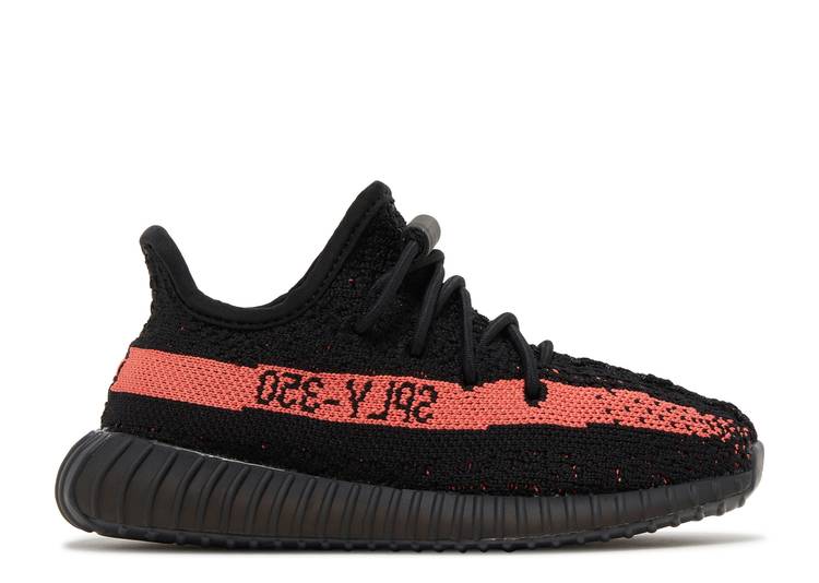 حذاء رياضي Adidas YEEZY BOOST 350 V2 INFANTS 'RED' باللون الأسود