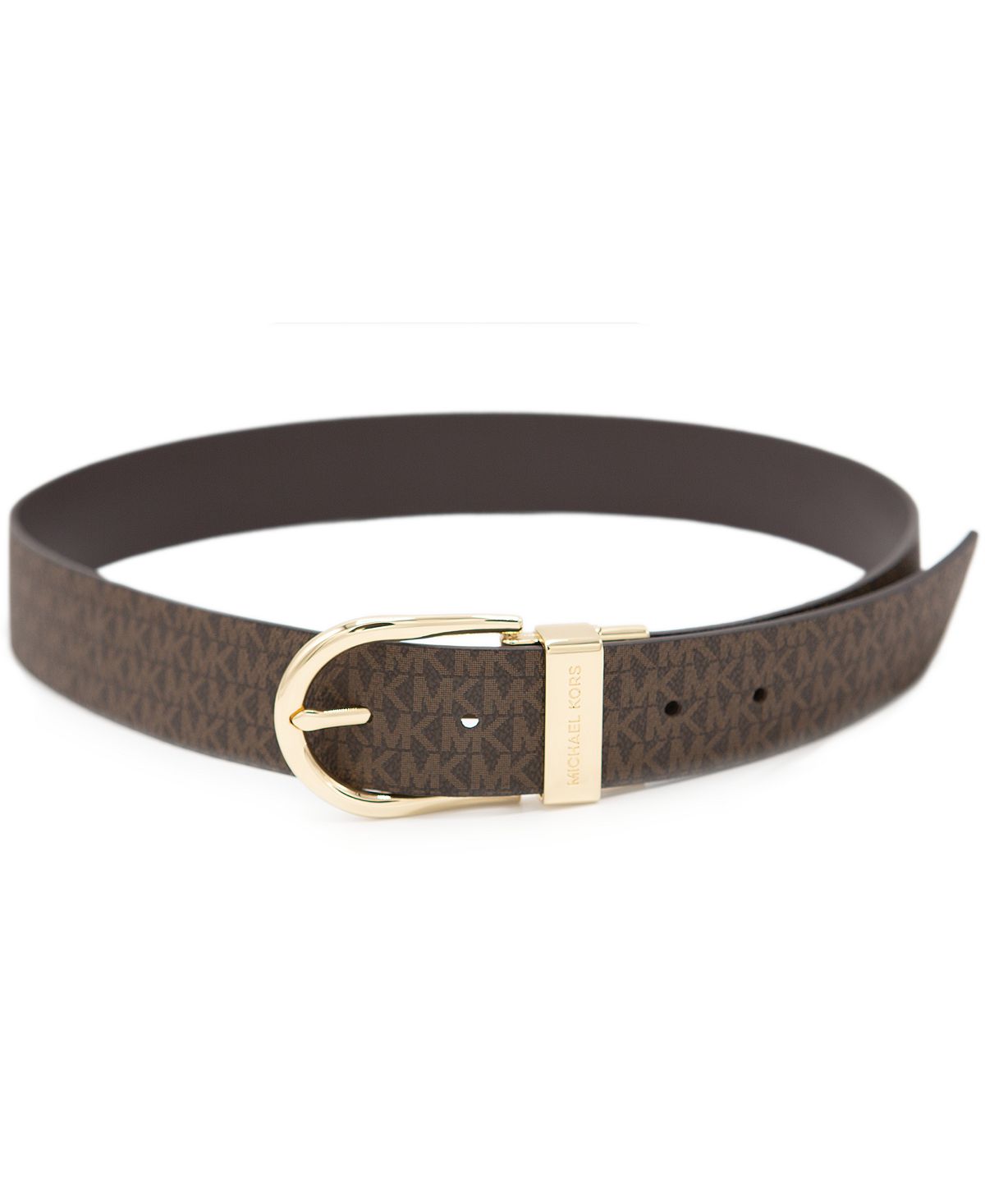 Michael Kors Women's Reversible Logo Belt, Brown