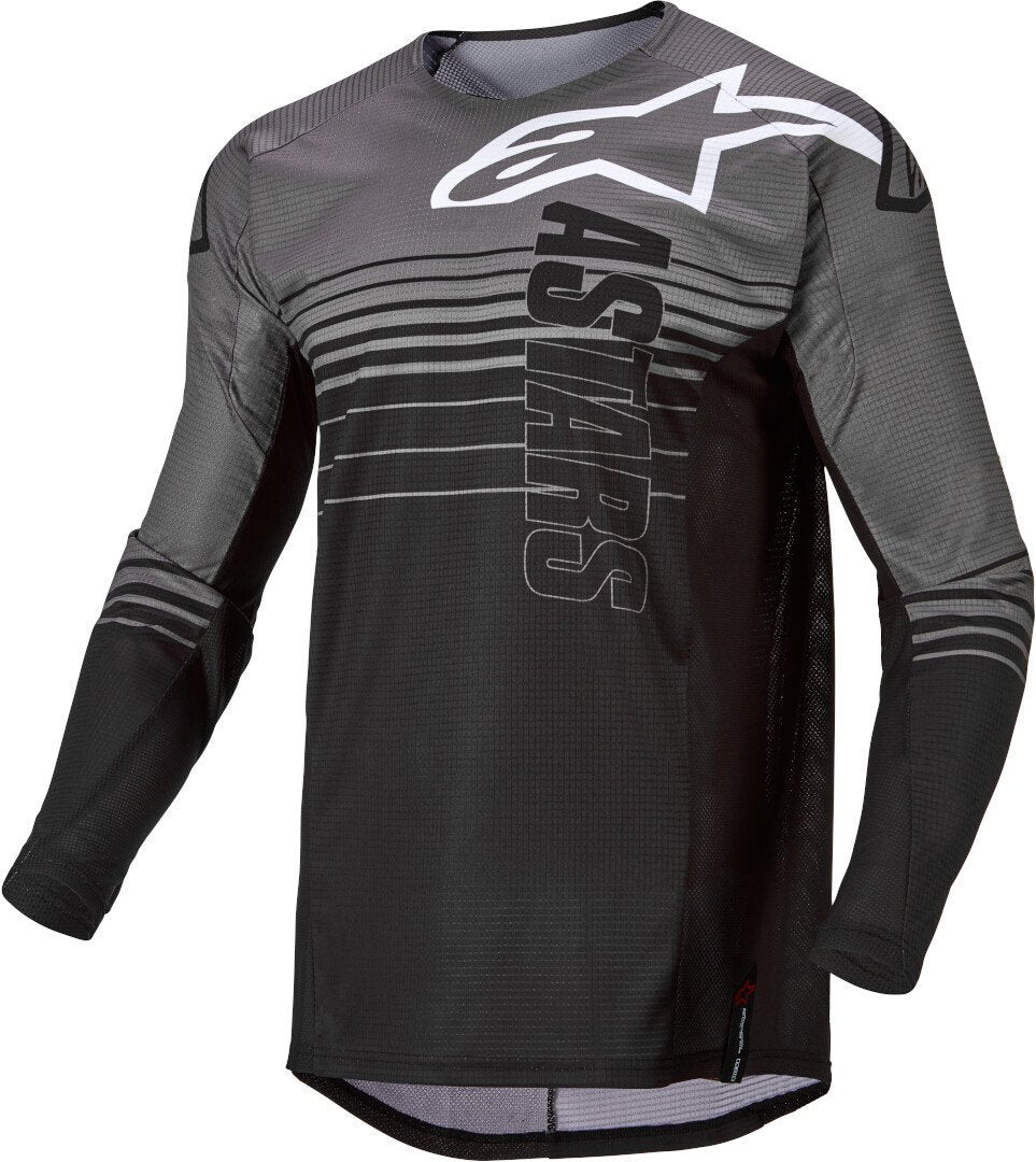 قميص موتوكروس Alpinestars Techstar Graphite باللون الأسود/الرمادي