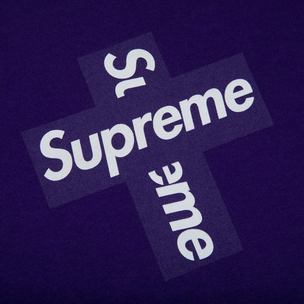 تي شيرت Supreme Cross Box باللون الأرجواني