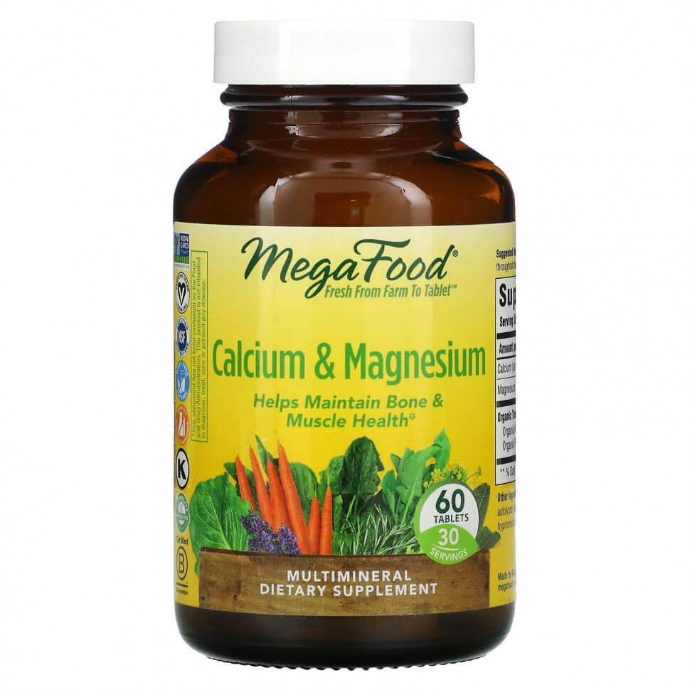 Calcium and magnesium MegaFood, 60 tablets