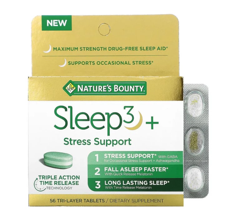 Sleep3+، مضاد للتوتر، 56 طبقة ثلاثية، Nature's Bounty