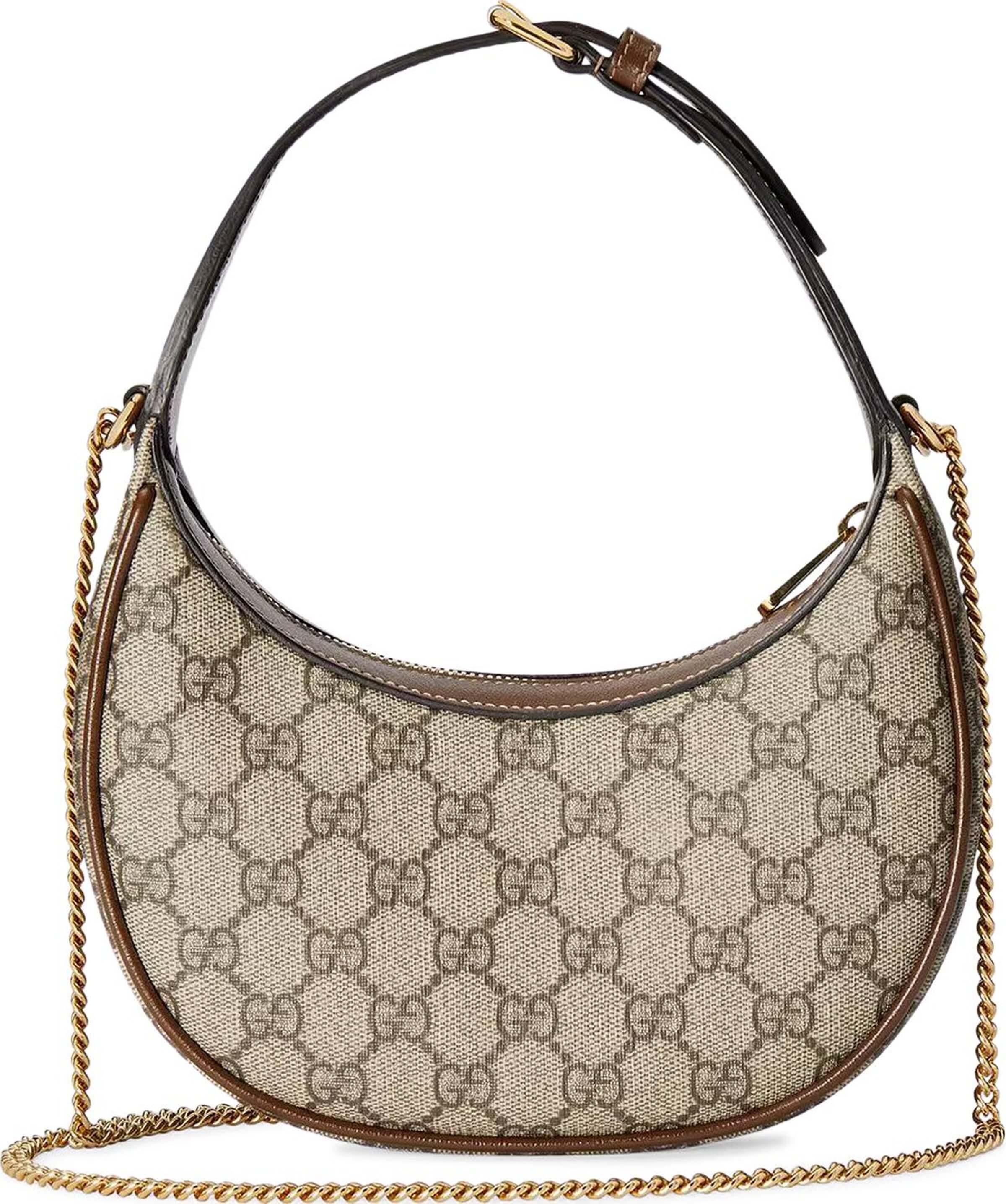 Gucci Half Moon Shaped Bag, Beige/Brown