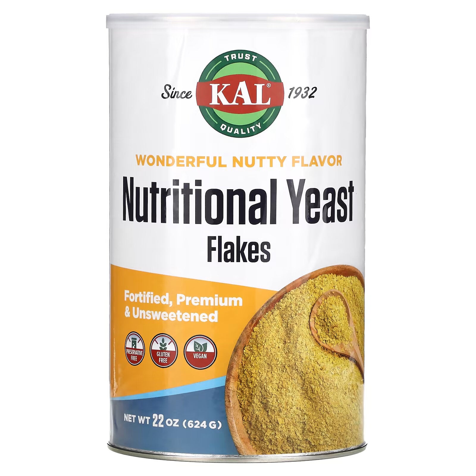 KAL, nutritional yeast flakes, great nutty flavor, no sugar 624 g (22 oz)