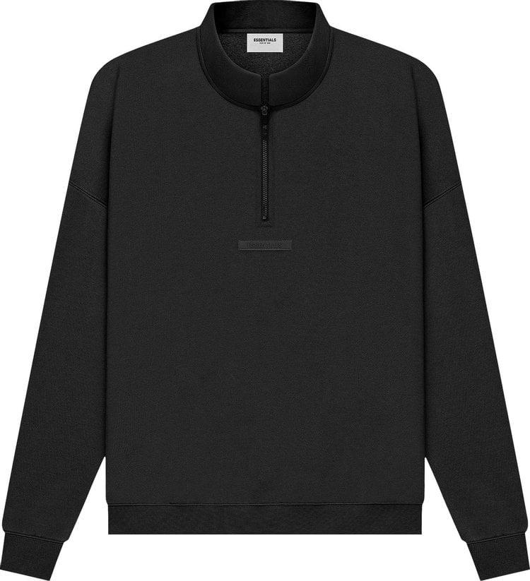 Fear of God Essentials Mockneck Half Zip 'Stretch Limo' Sweatshirt, Black