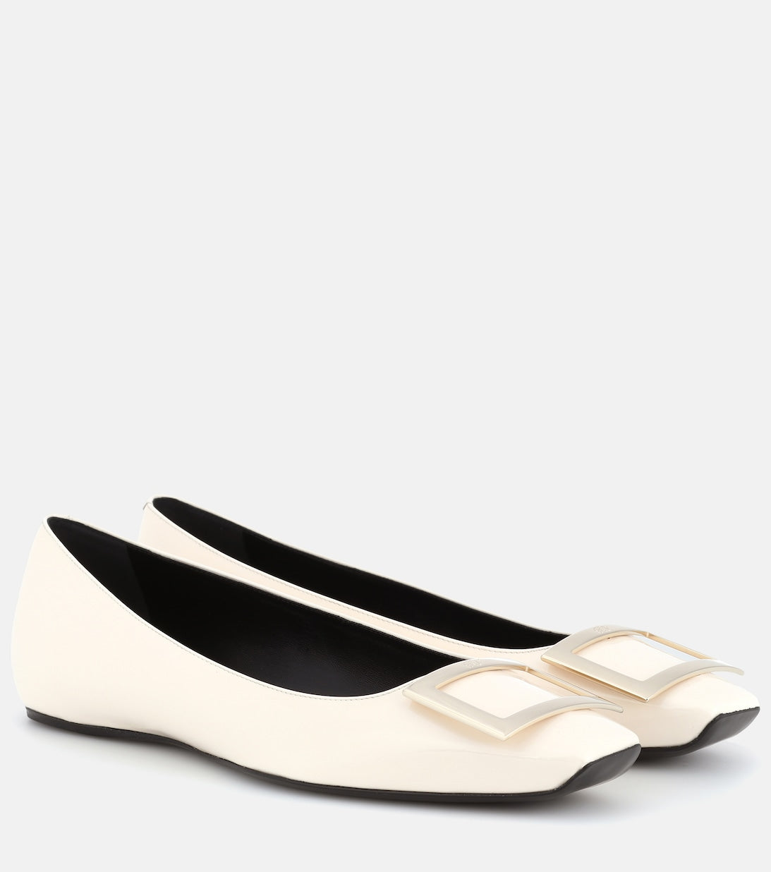 Trompette Roger Vivier patent ballet flats, white