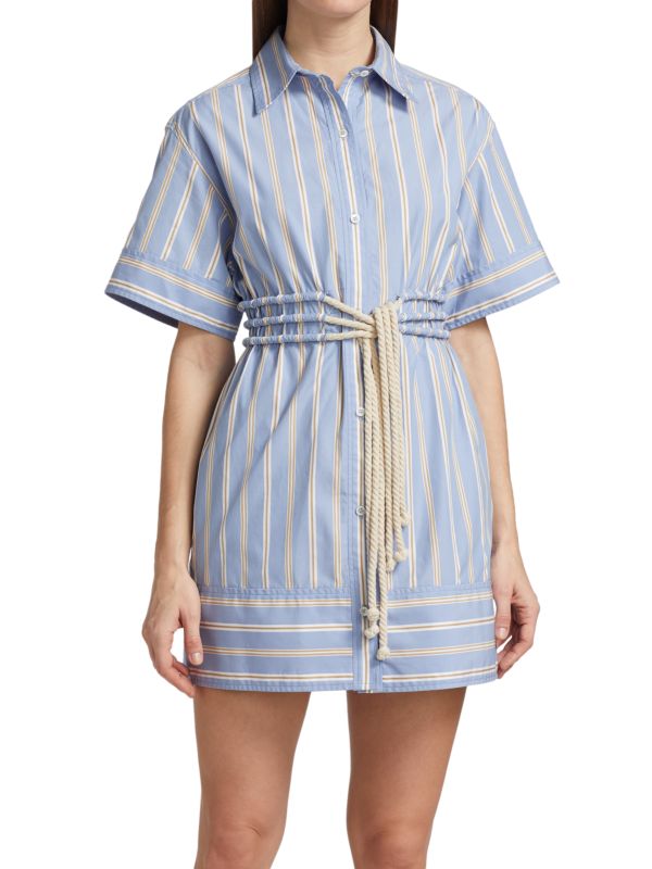 Shirt dress AKNVAS with drawstring fiona, blue