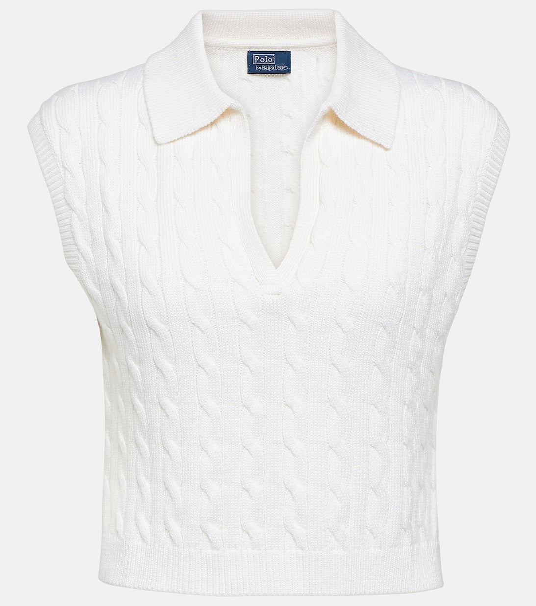 POLO RALPH LAUREN knitted wool blend vest, white