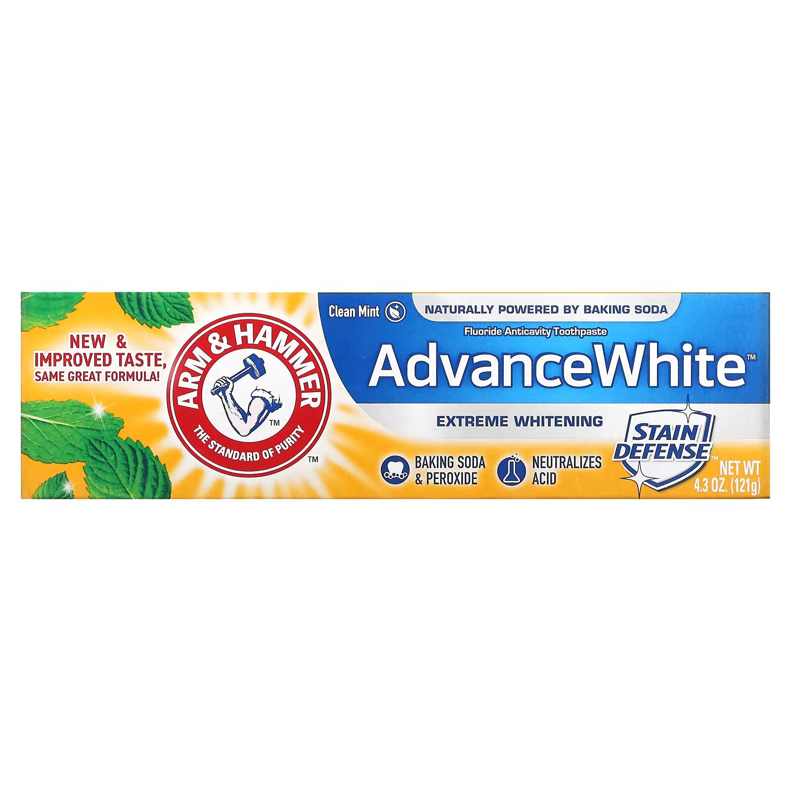 Arm & Hammer AdvanceWhite Anti-Cavity Fluoride Toothpaste with Mint, 121 g