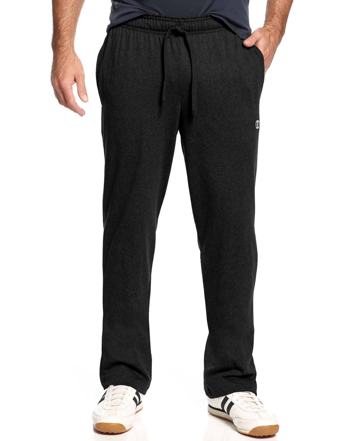 Champion Men's Open Hem Jersey Pants, Black