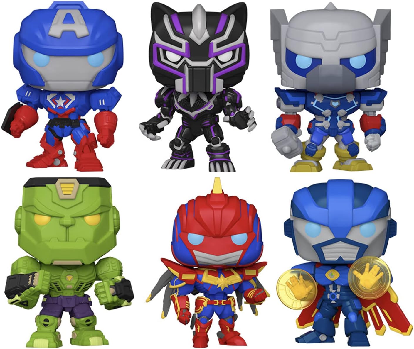 Funko Pop! Marvel: Avengers Mech Strike Collectible Vinyl Figures, 3.75" (Set of 6)