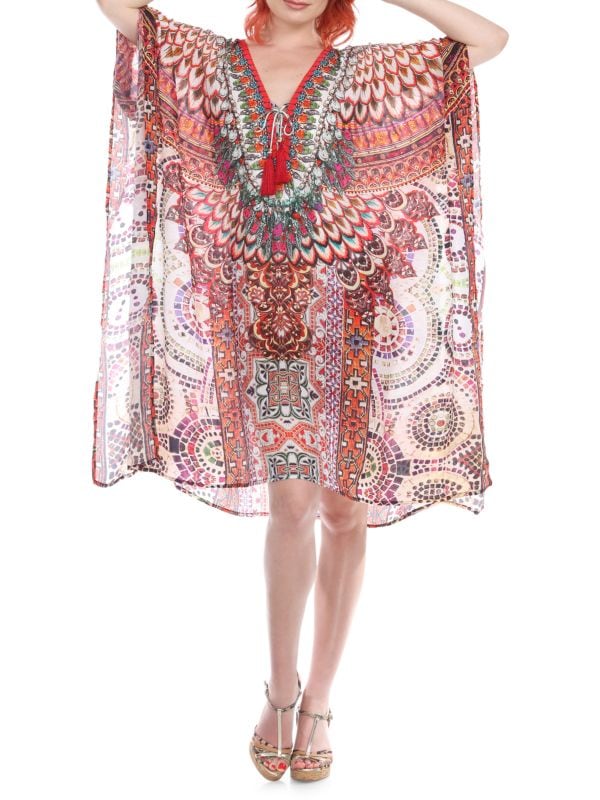 Queen Cleopatra Kaftan Cover Up La Moda Clothing Red multi