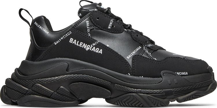 حذاء رياضي Balenciaga Triple S بشعار كامل - أسود