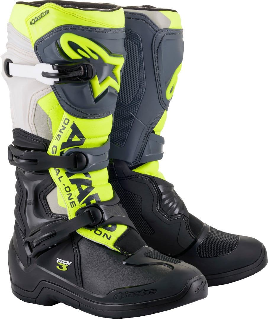 حذاء موتوكروس Alpinestars Tech 3، أسود/رمادي/أصفر