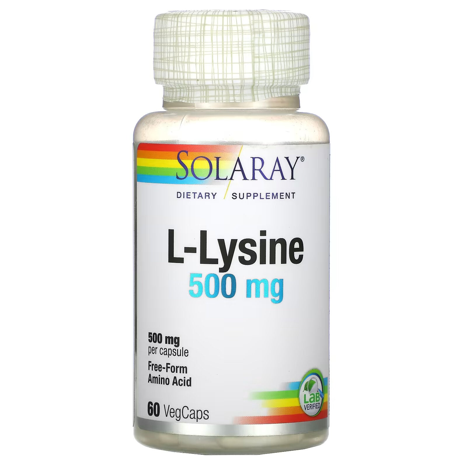 Solaray, L-Lysine, 500 mg, 60 Vegetarian Capsules