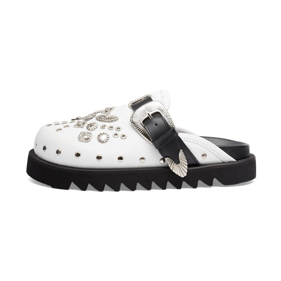 Toga Pulla Leather mules, white