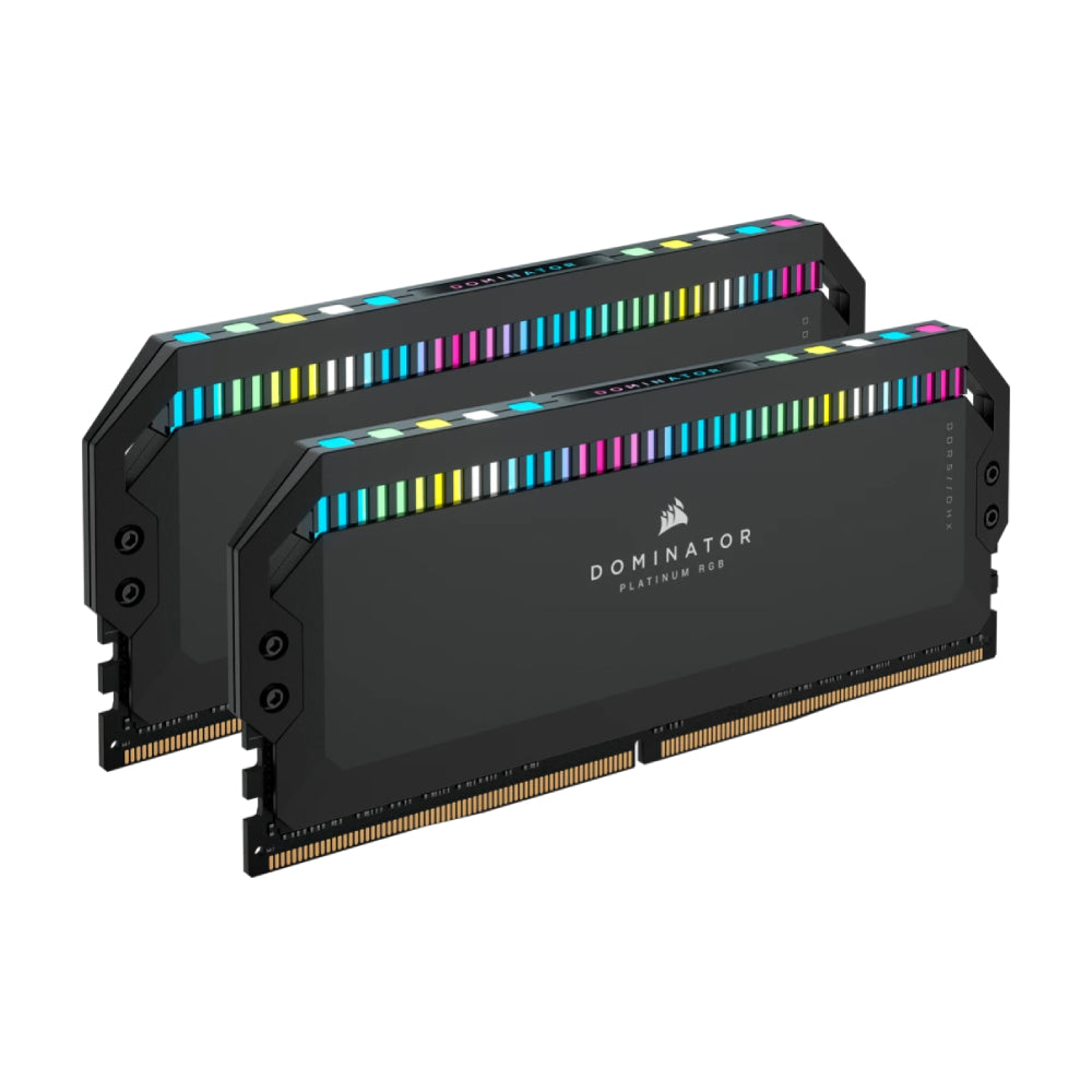 CORSAIR Dominator Platinum RGB RAM, 32 GB DDR5 (2x16 GB), 6000 MHz, CL30, CMT32GX5M2B6000C30, black