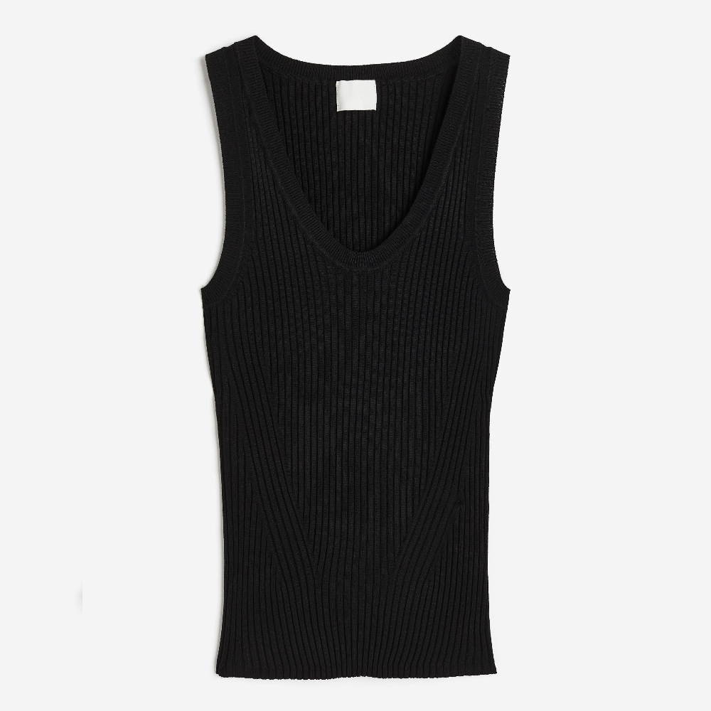 Top H&M Rib-knit Tank, black