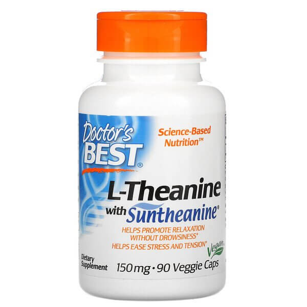 L-Theanine with Suntheanine, Doctor's Best, 150 mg, 90 Veggie Caps