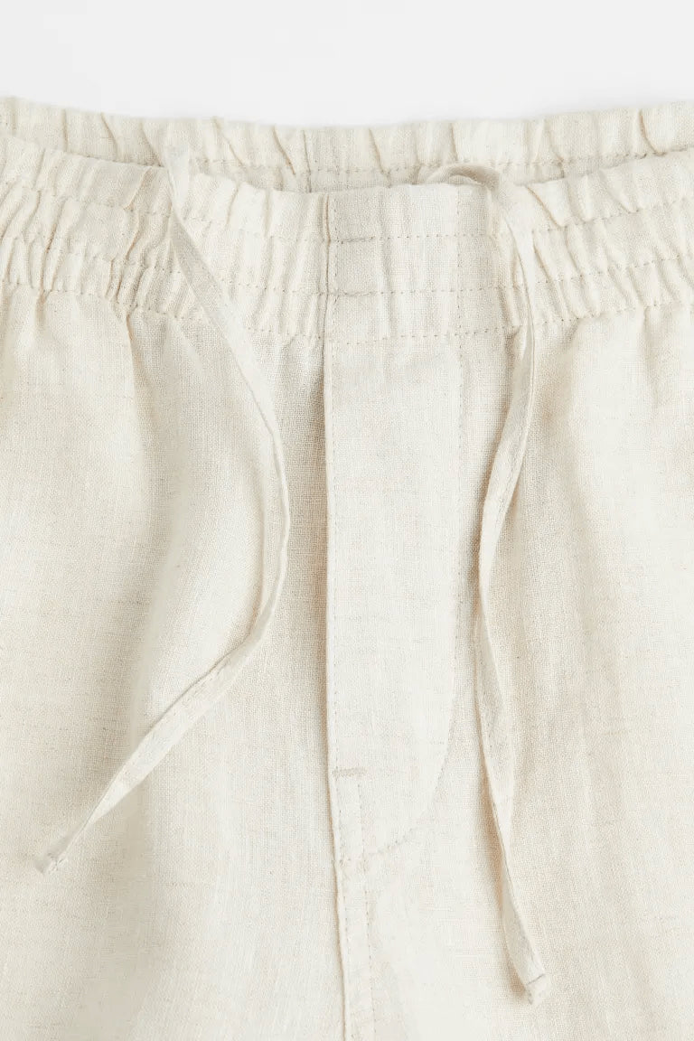 H&M Lniane Regular Fit trousers, cream