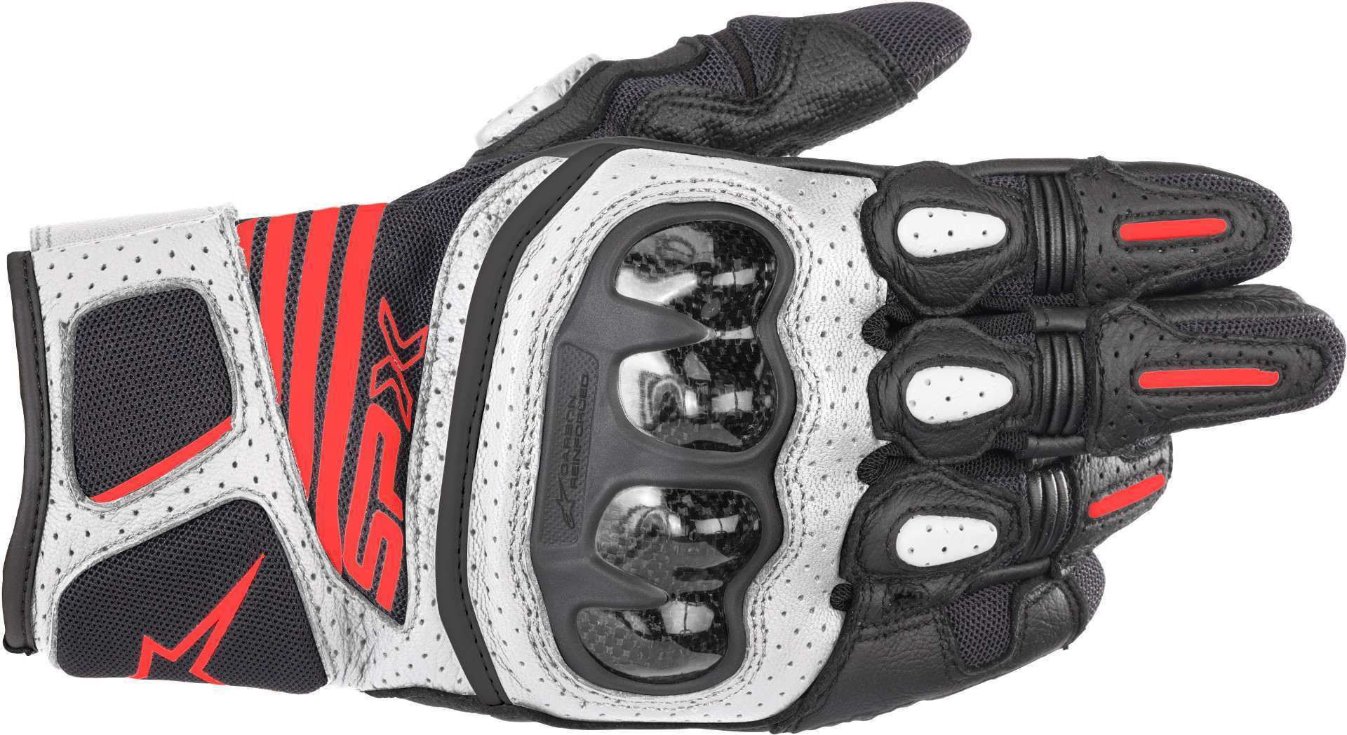 قفازات الدراجات النارية Alpinestars SP X Air Carbon V2، أسود/أبيض/أحمر