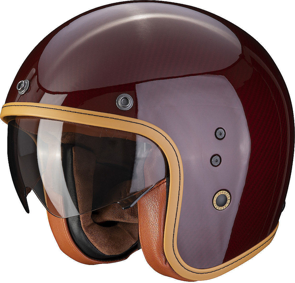 Motorcycle helmet Scorpion Belfast Evo Carbon Red, burgundy