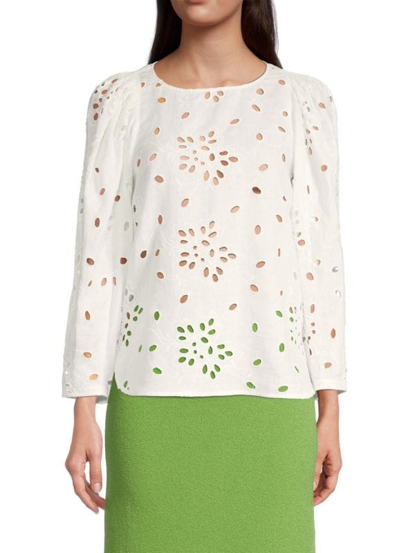 Rebecca Taylor blouse with Sarah embroidery, gardenia