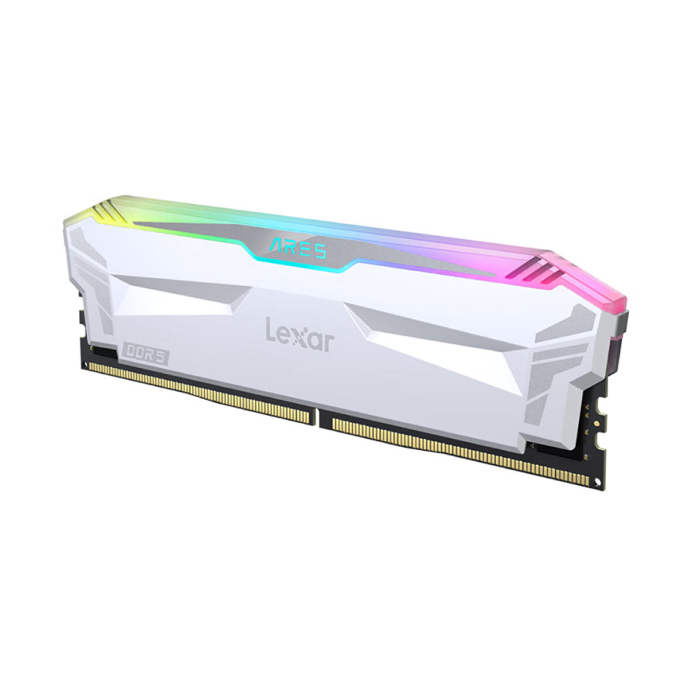 ذاكرة وصول عشوائي Lexar Ares RGB، سعة 32 جيجابايت DDR5 (16 جيجابايت × 2)، 6400 ميجاهرتز، CL32، أبيض