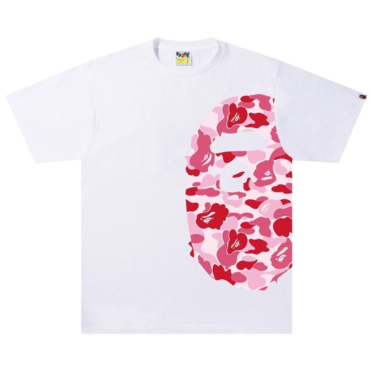 تي شيرت BAPE ABC Camo Side Big Ape Head "أبيض/وردي"، أبيض