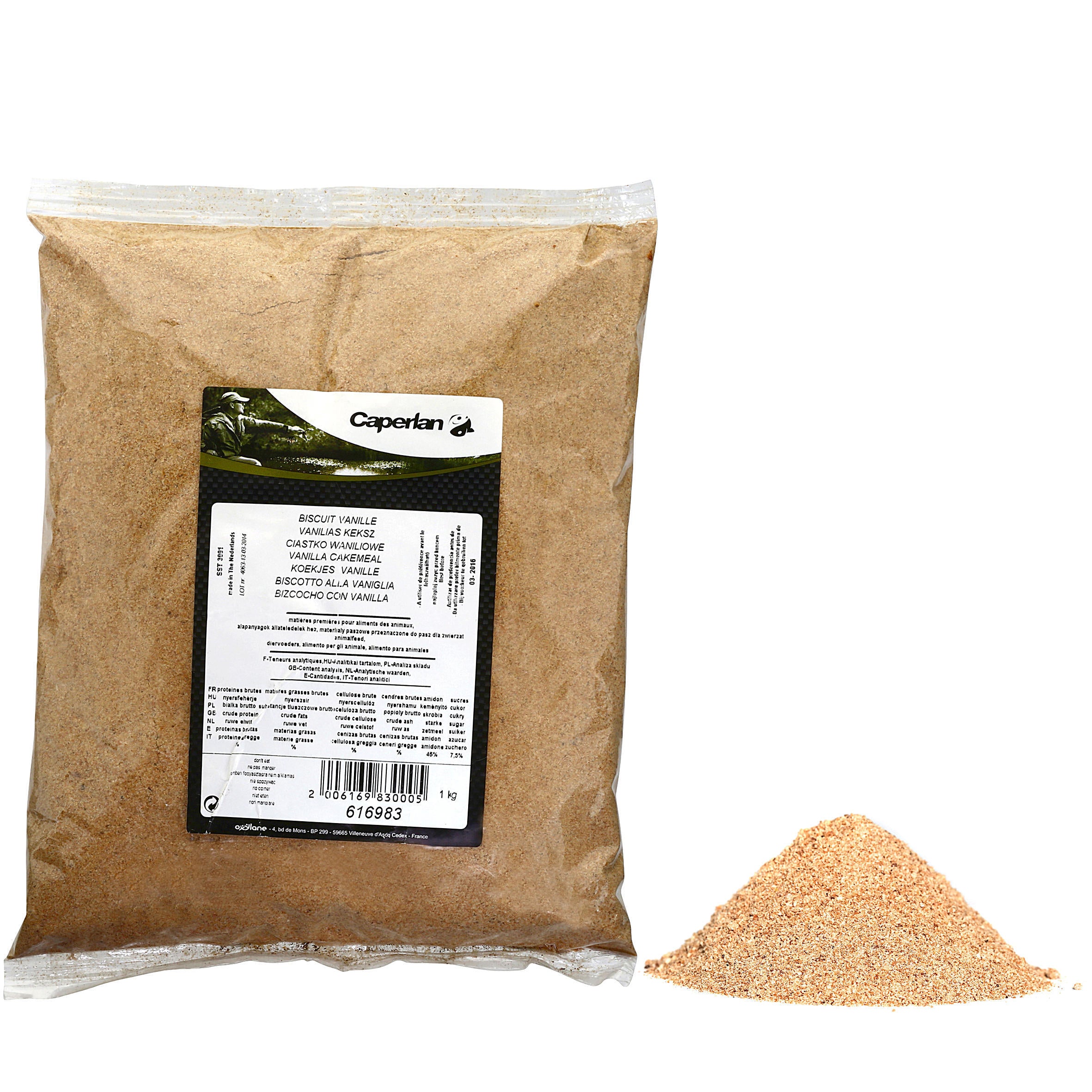 Feed additive biscuit flour, fishing rods, 1 kg CAPERLAN