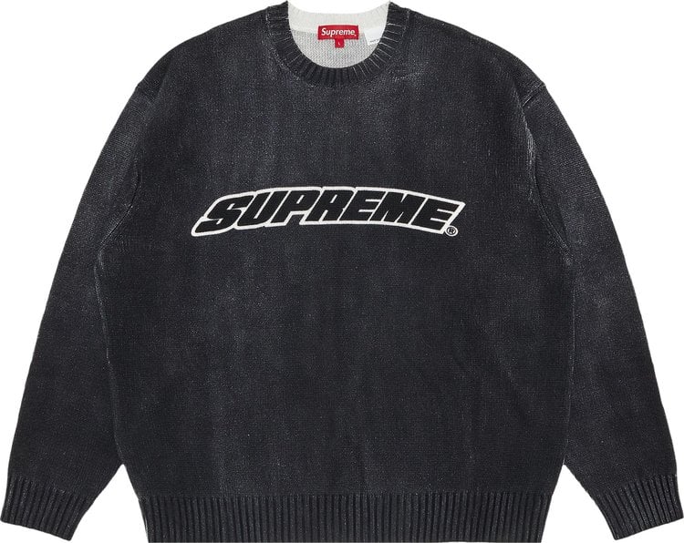 Supreme Printed Washed Sweater 'Black', black