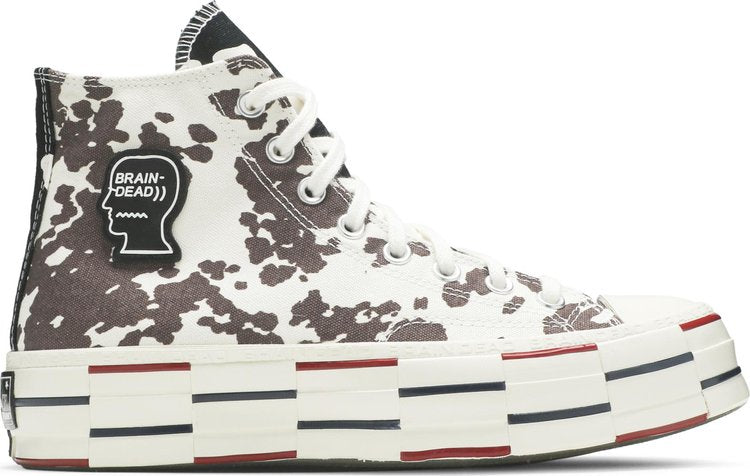 حذاء رياضي Converse Brain Dead x Chuck 70 Cow Print باللون الأبيض