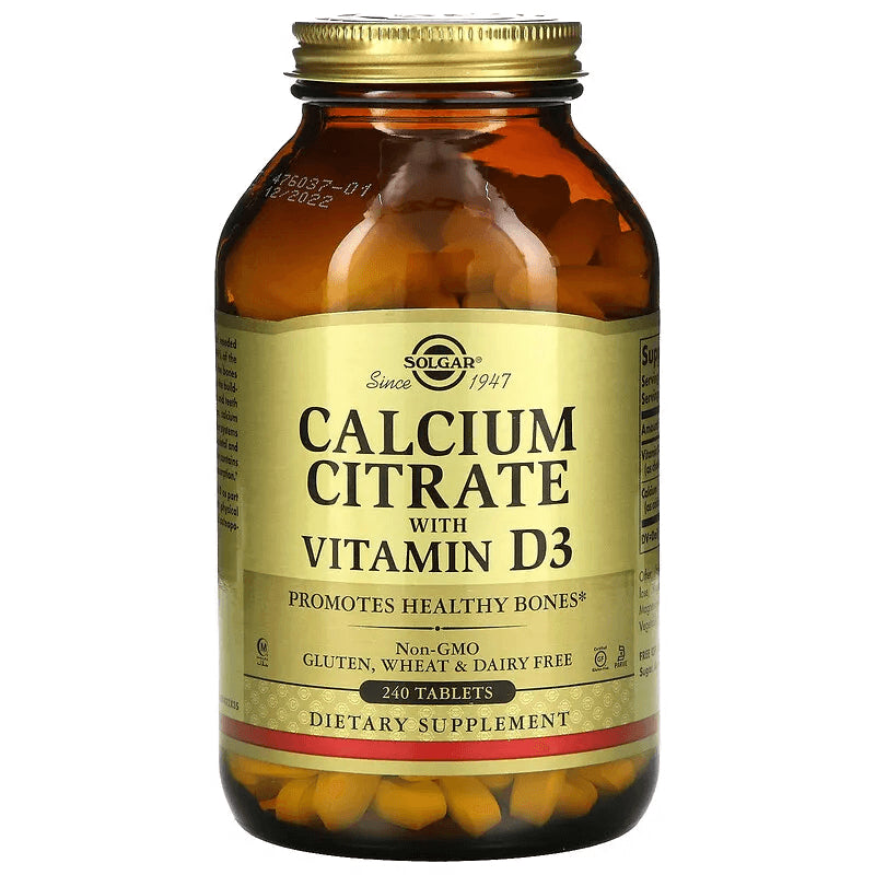 Calcium Citrate with Vitamin D3, 240 Tablets, Solgar