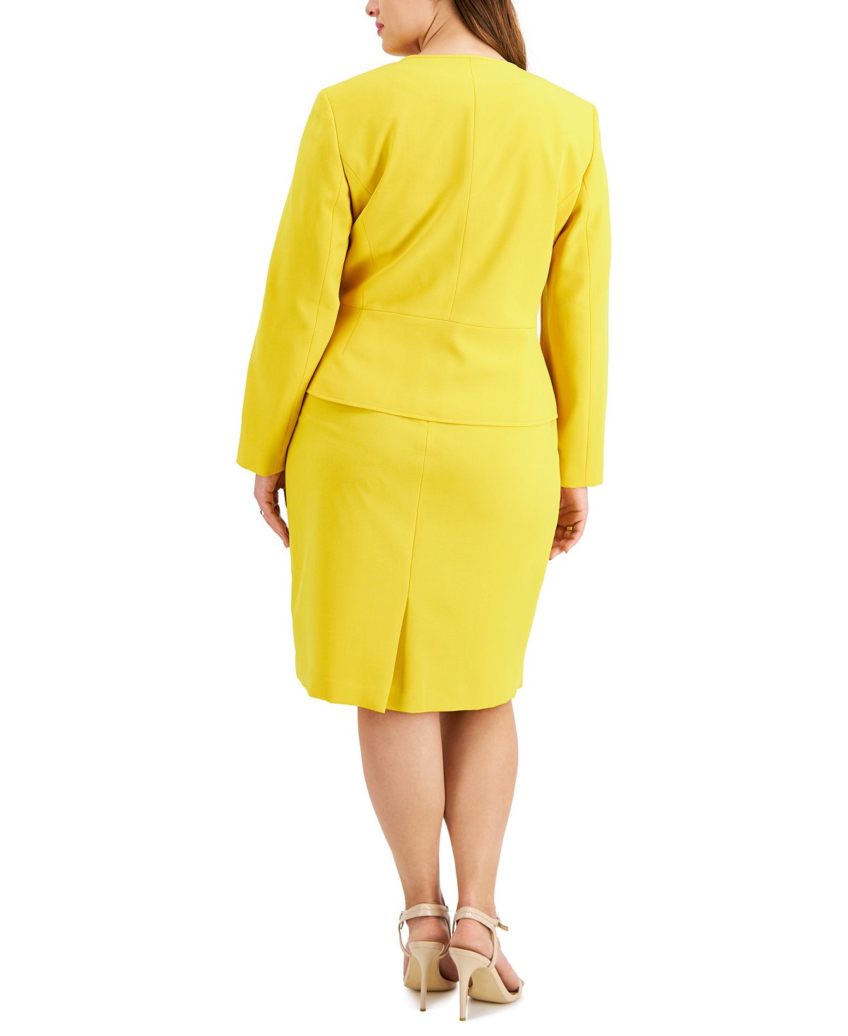 Le Suit Plus Size Cardigan and Sheath Dress, Multi